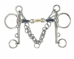Blue Sweet Iron Pelham with Brass Lozenge