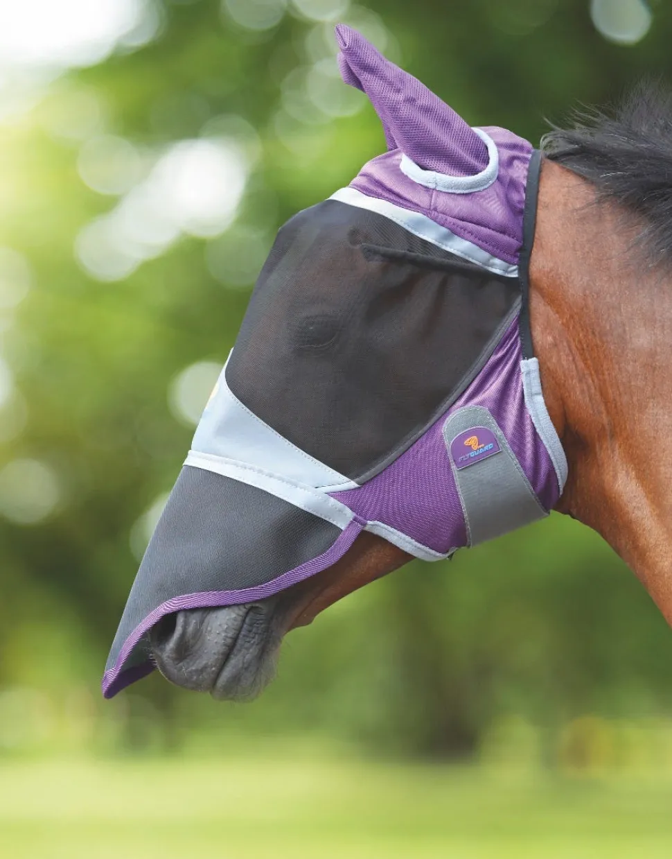 FlyGuard Pro Deluxe Fly Mask With Ears & Nose