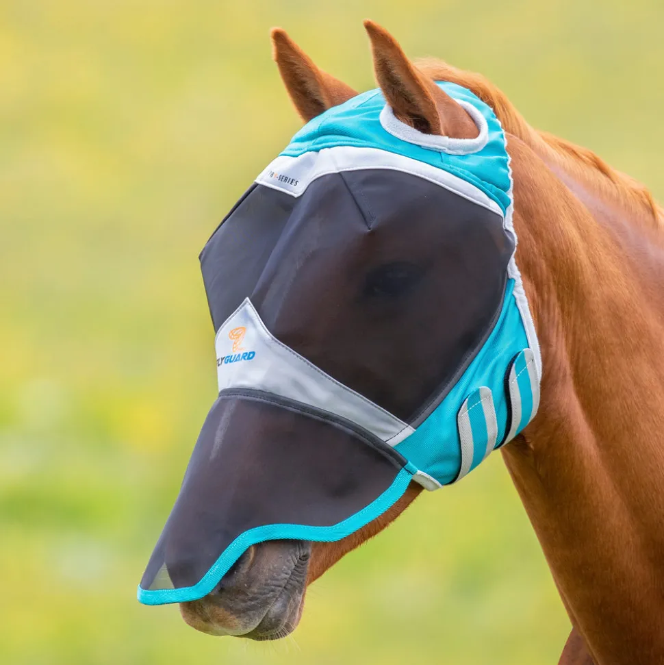 FlyGuard Pro Fine Mesh Fly Mask with Ear Holes & Nose