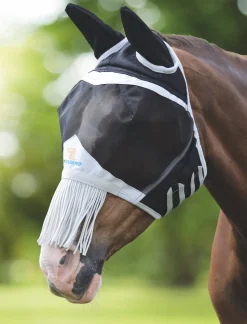 FlyGuard Pro Fine Mesh Fly Mask with Ears & Nose Fringe